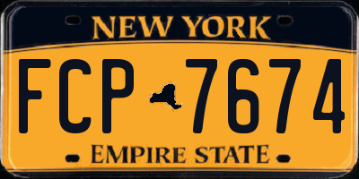 NY license plate FCP7674