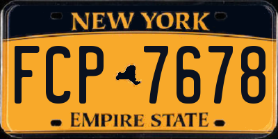 NY license plate FCP7678