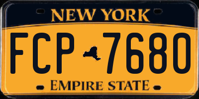 NY license plate FCP7680