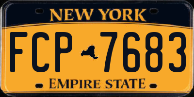 NY license plate FCP7683