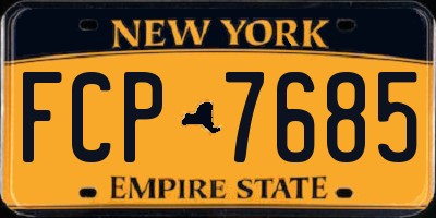 NY license plate FCP7685