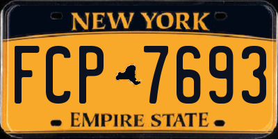 NY license plate FCP7693
