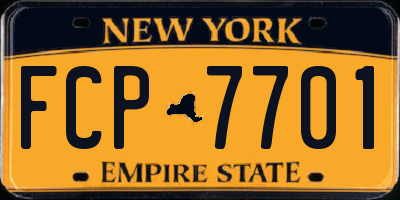 NY license plate FCP7701