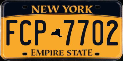 NY license plate FCP7702