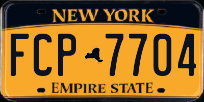 NY license plate FCP7704