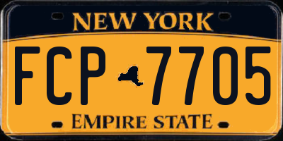 NY license plate FCP7705
