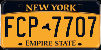 NY license plate FCP7707
