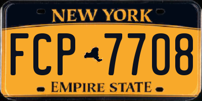 NY license plate FCP7708