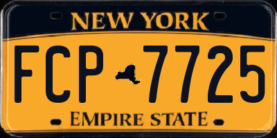 NY license plate FCP7725