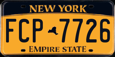 NY license plate FCP7726