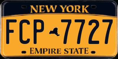 NY license plate FCP7727