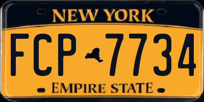 NY license plate FCP7734