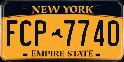 NY license plate FCP7740