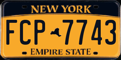 NY license plate FCP7743