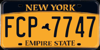 NY license plate FCP7747