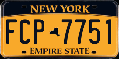 NY license plate FCP7751