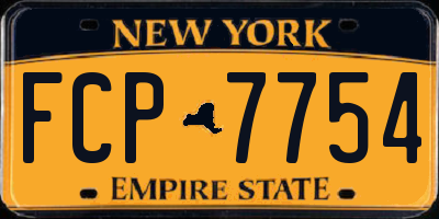NY license plate FCP7754