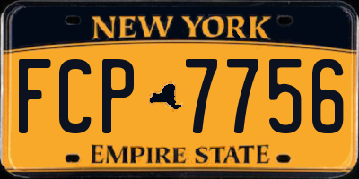 NY license plate FCP7756