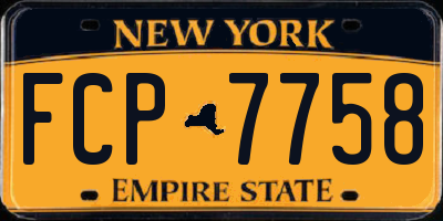 NY license plate FCP7758