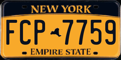 NY license plate FCP7759