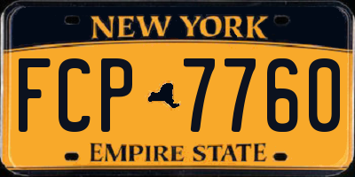 NY license plate FCP7760