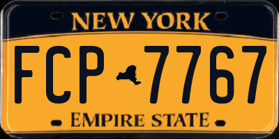 NY license plate FCP7767
