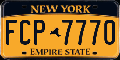 NY license plate FCP7770