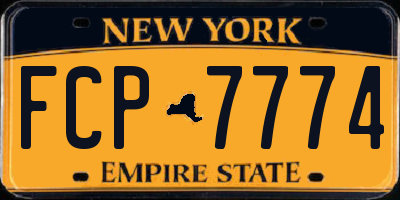 NY license plate FCP7774