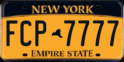 NY license plate FCP7777