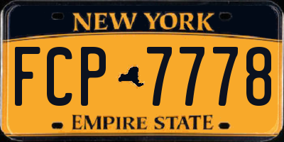 NY license plate FCP7778