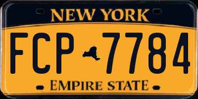 NY license plate FCP7784