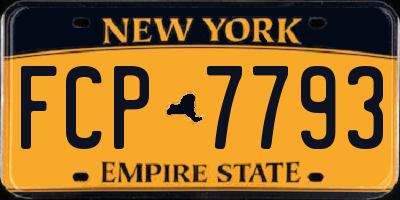 NY license plate FCP7793