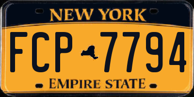 NY license plate FCP7794