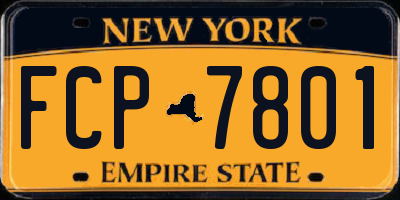 NY license plate FCP7801