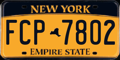 NY license plate FCP7802