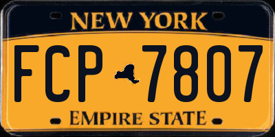 NY license plate FCP7807