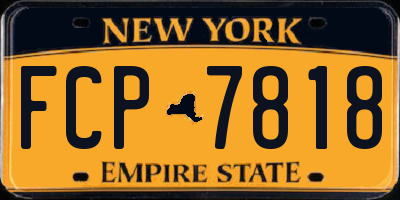 NY license plate FCP7818