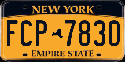 NY license plate FCP7830