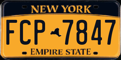 NY license plate FCP7847