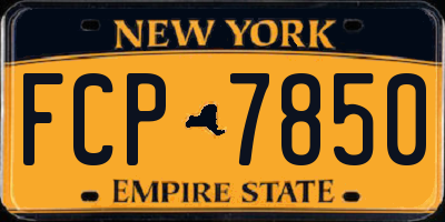 NY license plate FCP7850