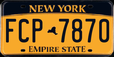NY license plate FCP7870