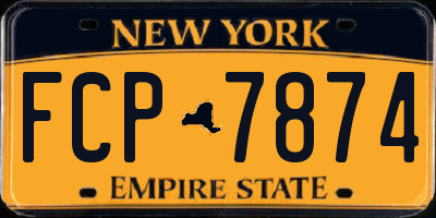 NY license plate FCP7874