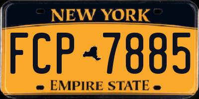 NY license plate FCP7885