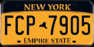 NY license plate FCP7905