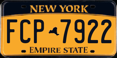 NY license plate FCP7922