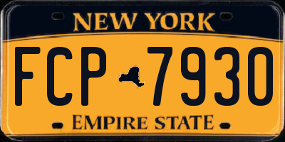 NY license plate FCP7930