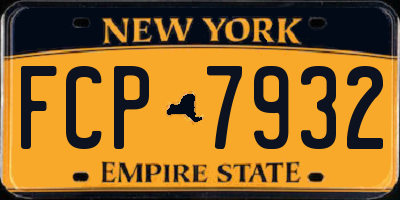 NY license plate FCP7932
