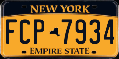 NY license plate FCP7934