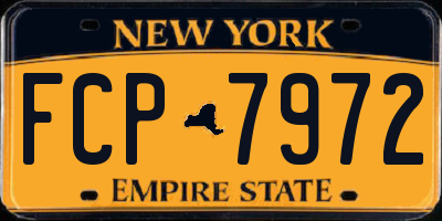 NY license plate FCP7972