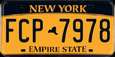 NY license plate FCP7978
